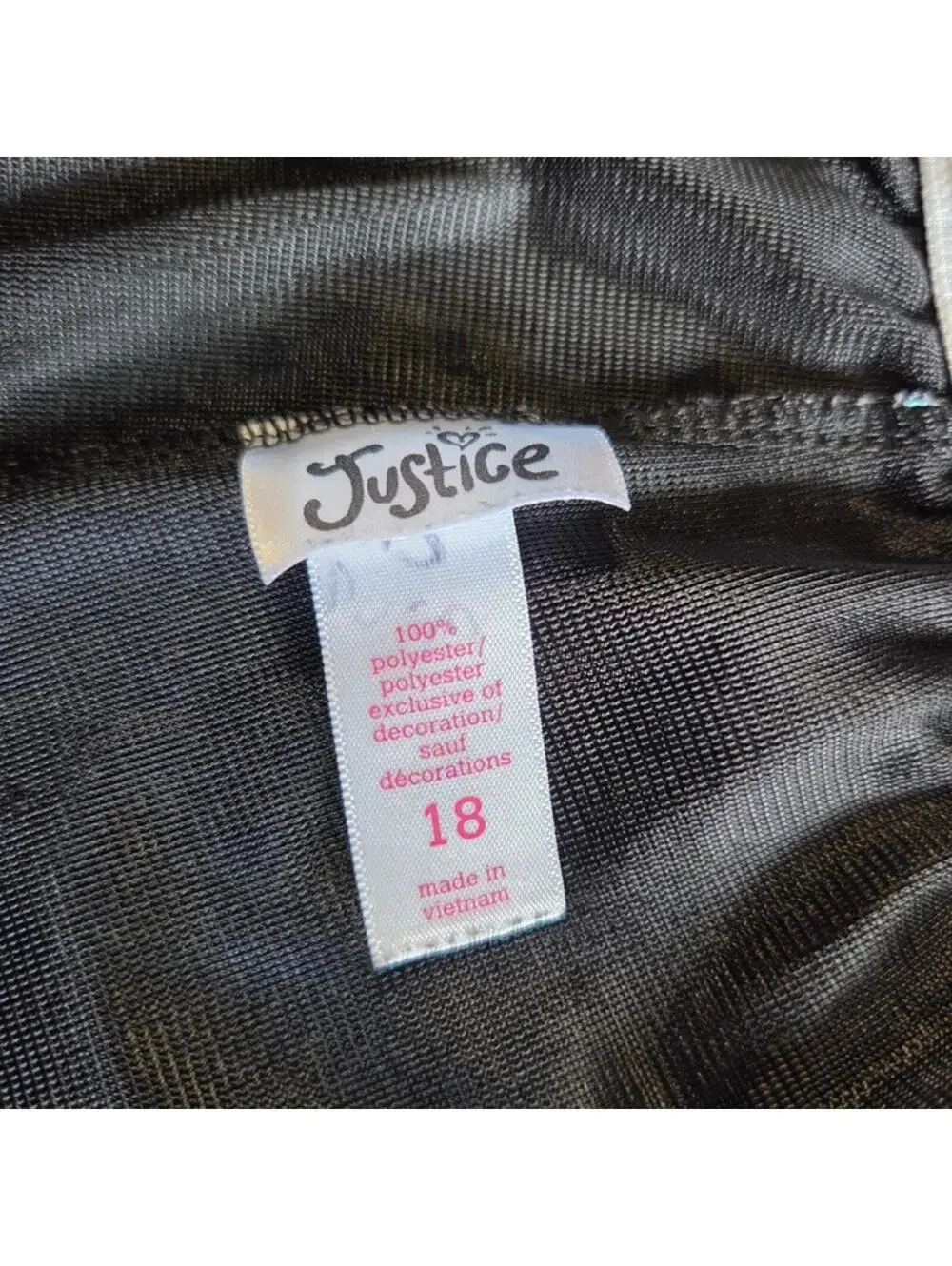 Justice Girls Size 18 Black Mesh Athletic Running Shorts Activewear #1215